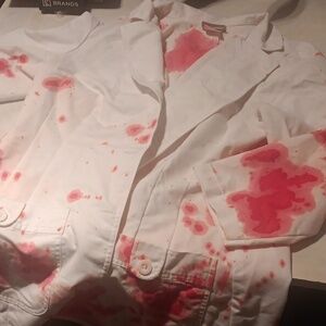 Halloween Bloody Lab Coat Costume  L